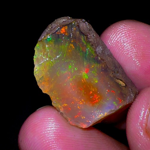 Opale Brute Naturelle D'Éthiopie - 13 Carats - 19x14 Mm - Feu Blanc Non Traitée