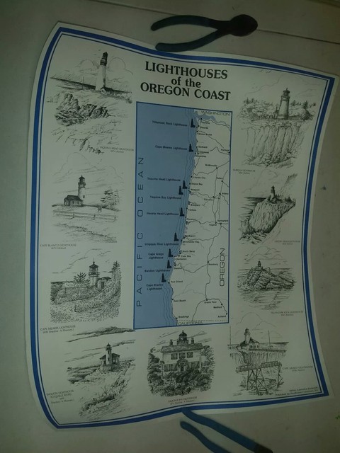 Lighthouses of the Oregon Coast Map! Suitable for Framing! Lighthouse ...