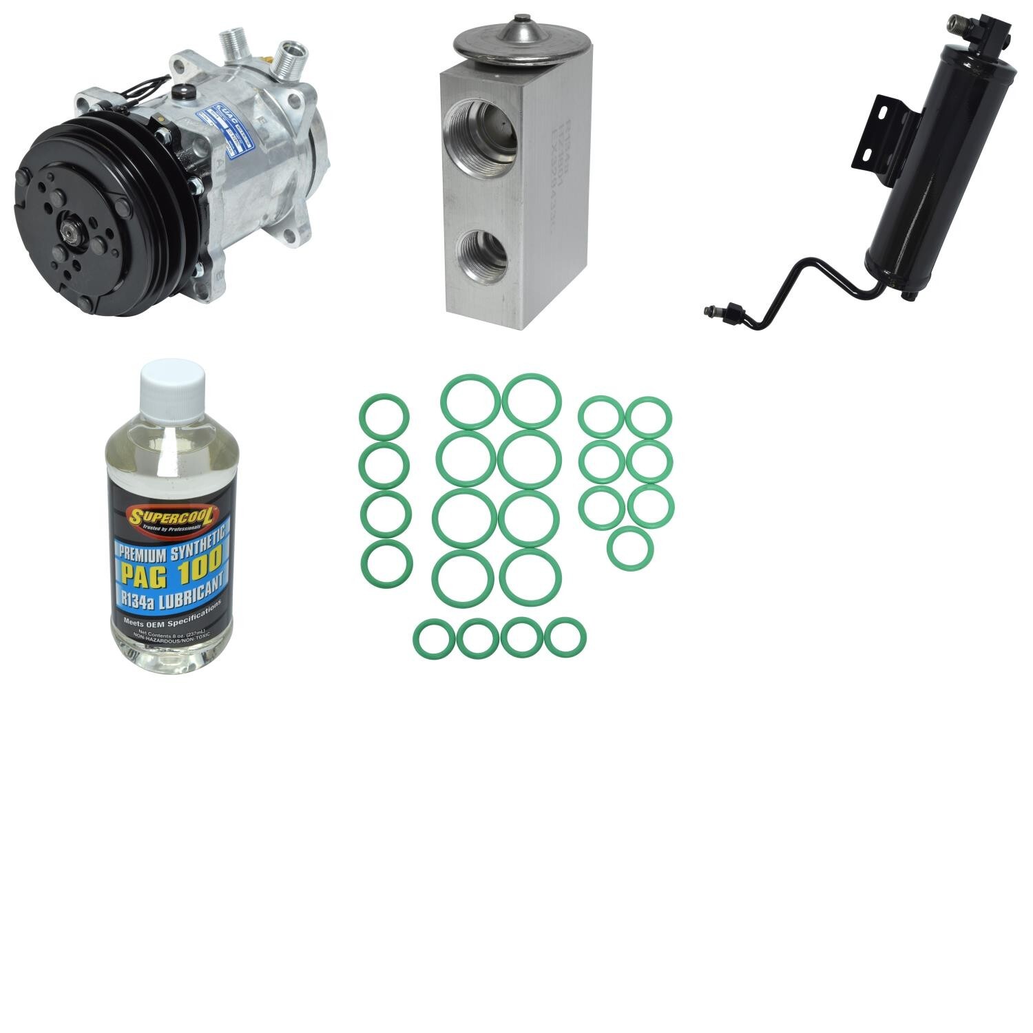 A/C Compressor Kit UAC For 1987 Jeep Cherokee 2.1L L4 DIESEL SOHC Turbocharged