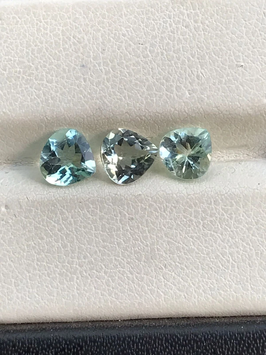MINT GREEN TOURMALINE NATURAL FACETED MINT GREEN TOURMALINE HEART 6MM 3PCS LOT
