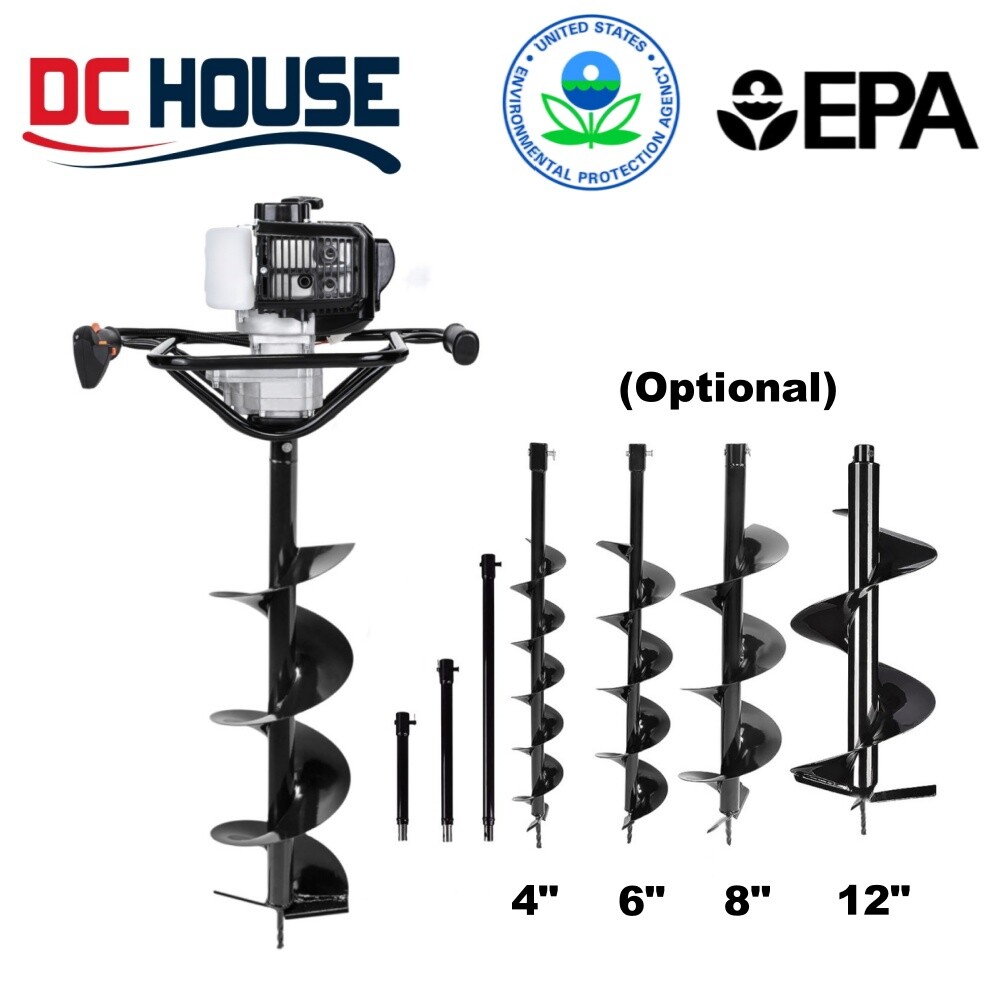 Auger Post Hole Digger 52cc-2 Stroke Digging Tool with Drill Bits 4