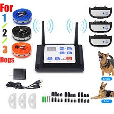 2 in 1 Wireless Electric Fence Pet Containment System Dog Shock Collar 1/2/3 Dog