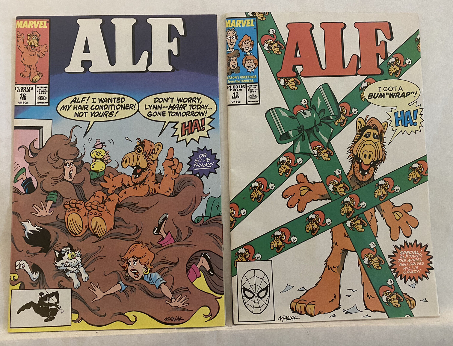 ALF Lot (3) #12, #13 & #14 Alien, Based on TV show, 1988 Fine