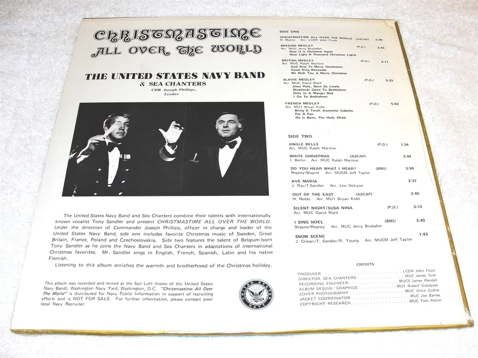 The United States Navy Band "Christmastime All Over The World" 1970's LP,SEALED! - Image 2 of 2