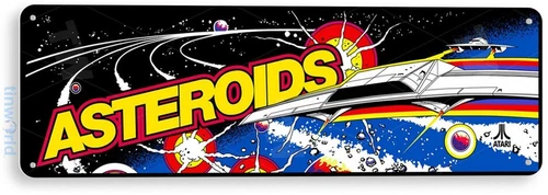 TIN SIGN Asteroids Arcade, 80's, Retro, Console, Marquee, Game Room Decor, A225