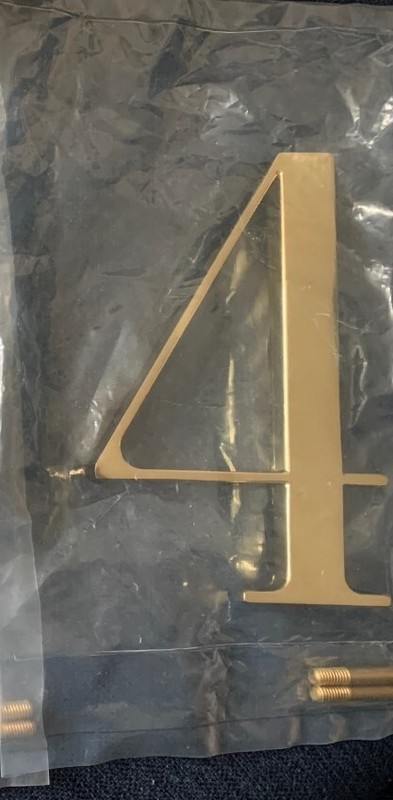 Rejuvenation 6" Brass Traditional House Number 4