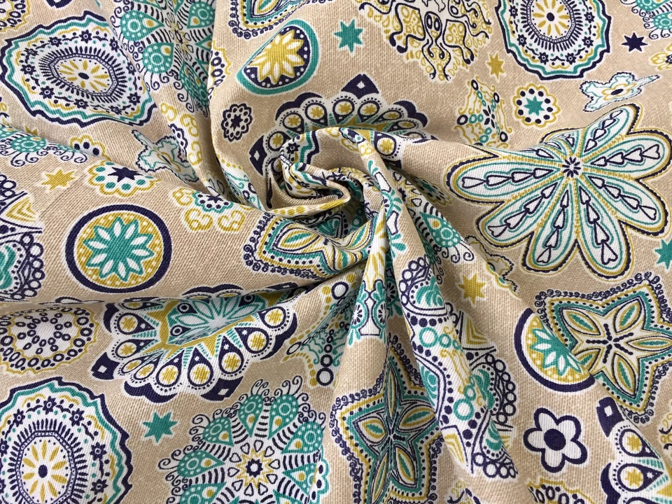 Material de la cortina de tela con estampado de estrellas mandala flor Acuari... - Imagen 4 de 4