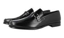 PRADA Leather Logo Loafer Dress Shoes - 2DB160 - Black - NEW