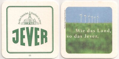 Jever Frisian brewery - old beer mat ''Like the country,... wind turbines''