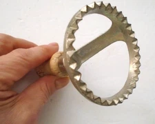 Great Vintage Ravioli Dumpling Cutter with Wooden Handle 2” x 3”, Made In Italy