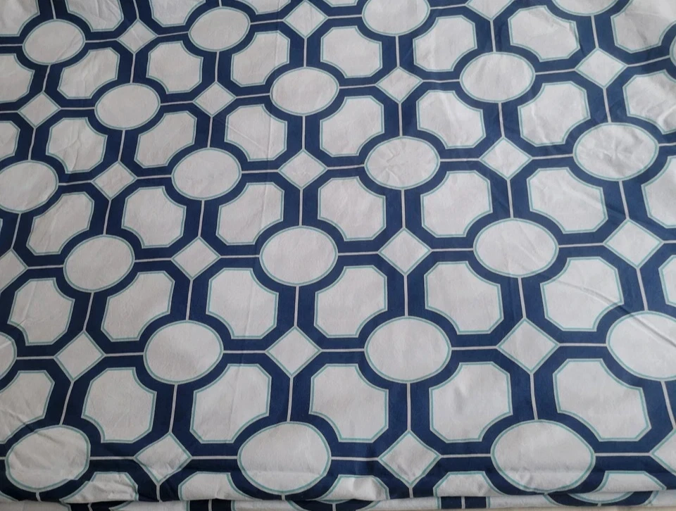 POTTERY BARN NOVA GEOMETRIC BLUE/AQUA/WHITE FULL /QUEEN DUVET - Image 2 of 3