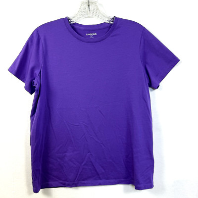 Lands End T-Shirt Womens Sz XS Purple Relaxed Fit Short Sleeve Cotton Crewneck
