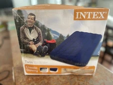Intex Twin Size Classic Downy Inflatable Air Bed Mattress 68757WA (Blue)