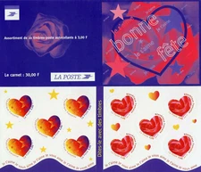 FRANCE 1999 - Self Adhesive BOOKLET BC25 MNH ** HEARTS - Saint Valentin
