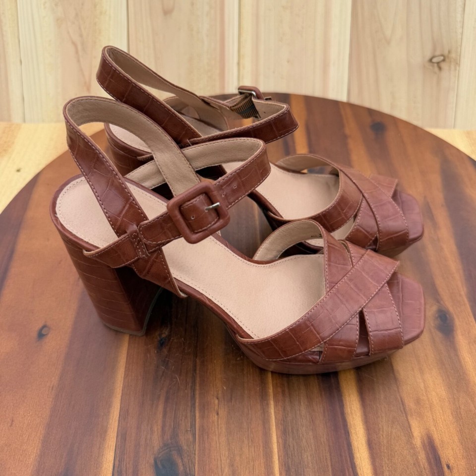 Limelight Amaris Women's Strappy Platform Chunky Heels - Square Toe, Adjustable Ankle Strap, 4.5 Inch Block Heels