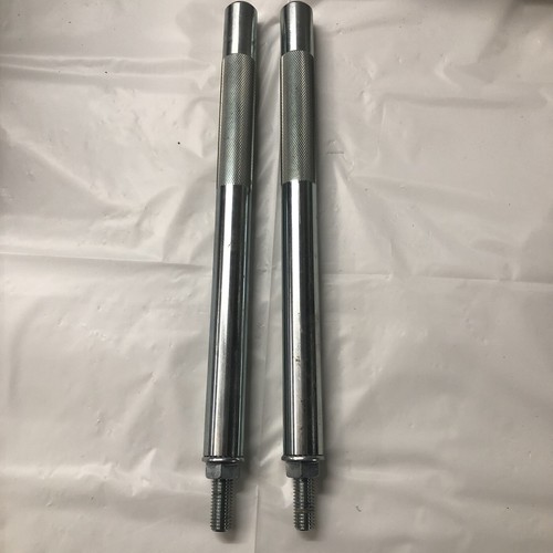 Large solid steel rods with knurling 1 side has 2” of threading 17 ...