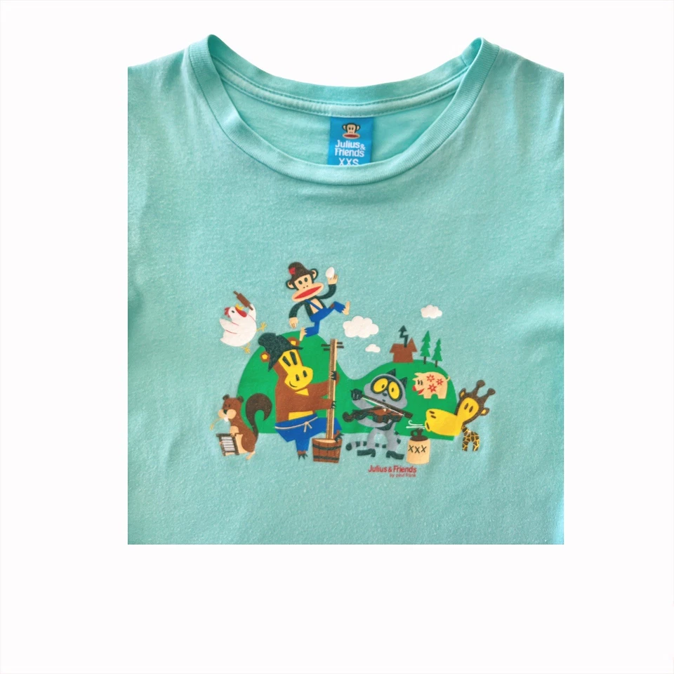 Camiseta Turquesa Paul Frank Juluis Friends Gráfica Niñas Jóvenes Juniors Talla XXS Foto 3 de 4