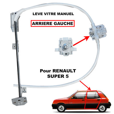 Mécanisme Remonte-Vitre Manuel Arrière Gauche Pour Renault Super 5 - Pièce Neuve SC15533