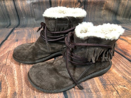 Brown Suede Fringe Boots Womens 