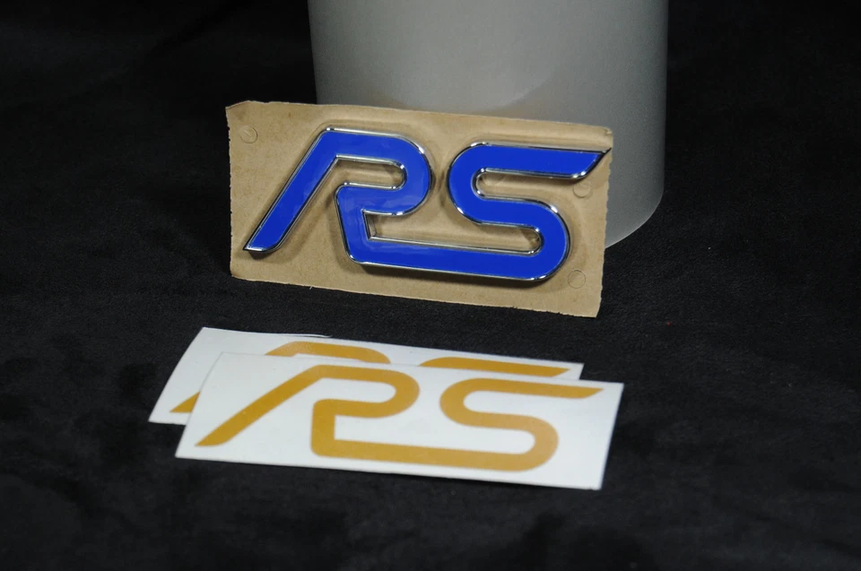 Светоотражающая золотая инкрустированная наклейка для эмблем Ford Focus RS (2 на заказ) - Изображение 2 из 4