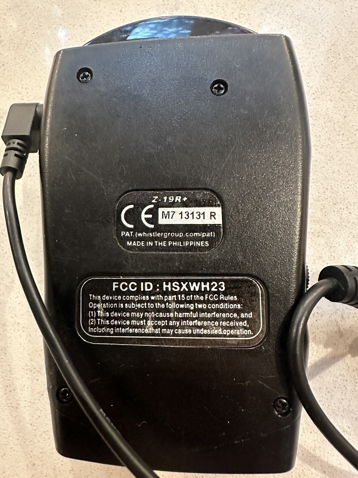 Whistler Z19R+ Laser/Radar Detector Z19 R+ 52303406508 eBay