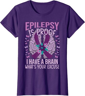Epilepsy Brain Awareness - Epilepsy Is Proof  Ladies' Crewneck T-Shirt