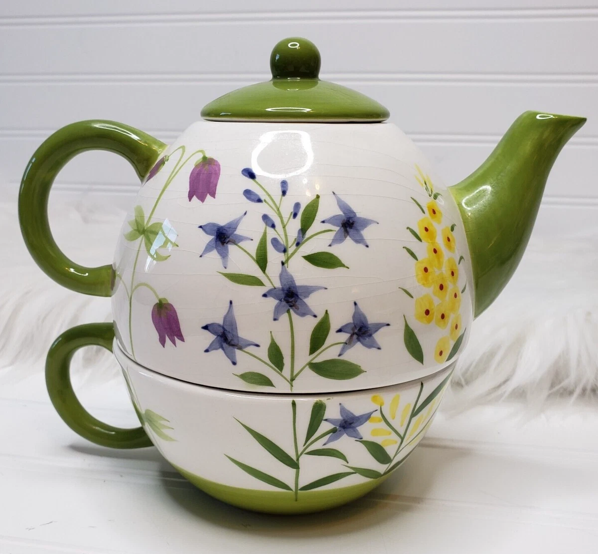 Tea for one shop teapot and cup set