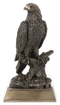 Veronese Design 17 Inch Bald Eagle Perching On Tree Branch Antique Bronze Statue
