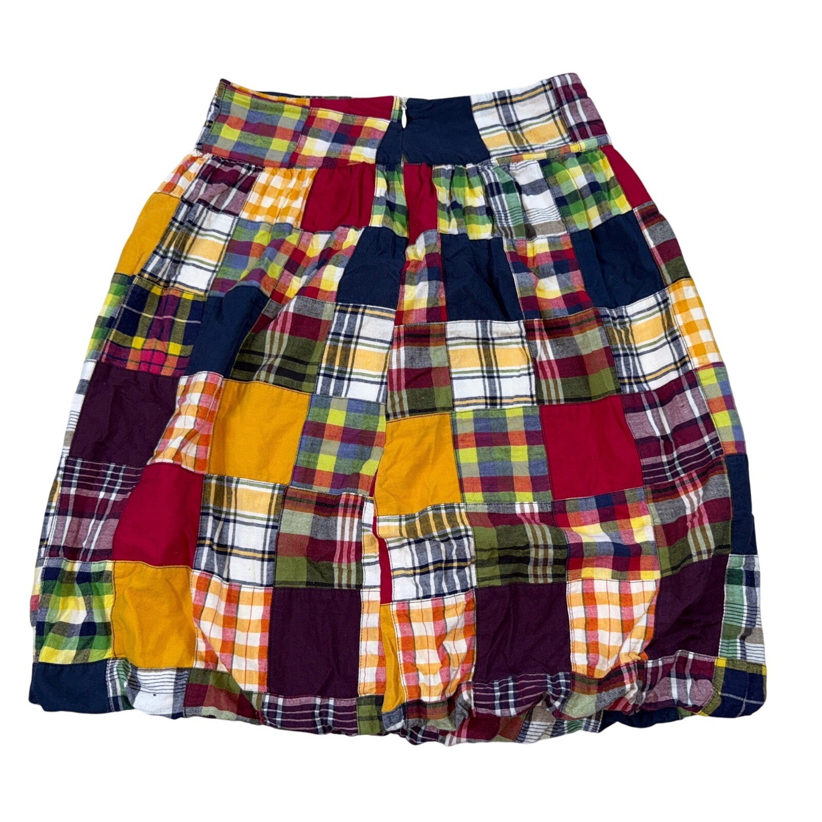 Y2K Bubble Skirt Patchwork Madras Plaid American … - image 2