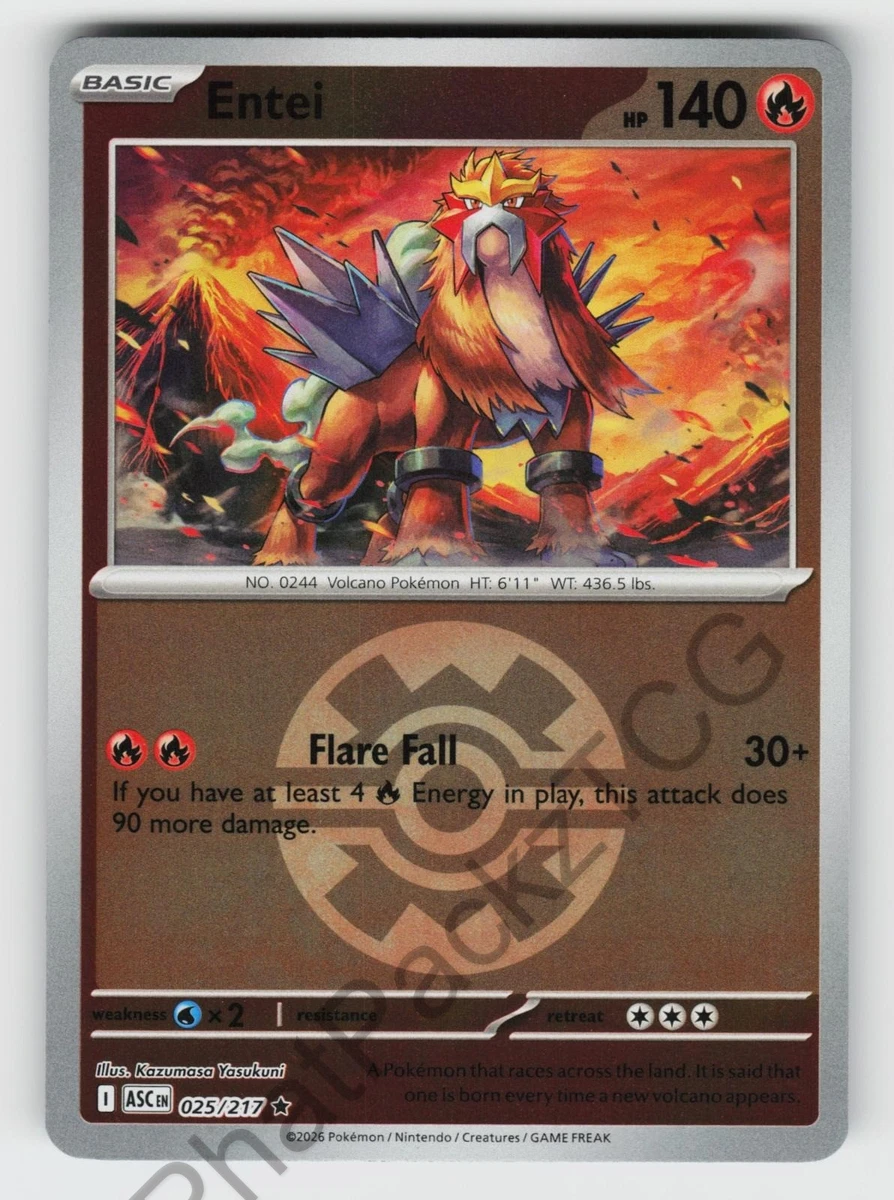 Pokémon Entei Pokémon TCG Individual Collectible Card Game Cards
