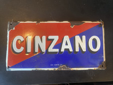 Ancienne Plaque Emaillée CINZANO (relief)- Publicitaire- bar, cafe 39,5x20cm