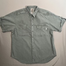 VTG Thomas Cook Shirt Mens XL Green Australian Made Adventure Safari Utility Y2K