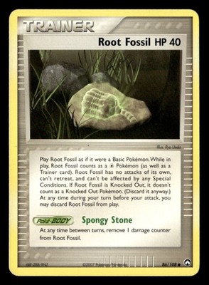 Root Fossil Common Normal Power Keepers 86/108 HP Pokémon TCG