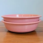 Lot of 2 Fiestaware Rose Pink 7" Soup Salad Cereal Bowls Homer Laughlin Vintage