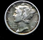 1943 Mercury Dime Silver 90% US Coin Winged Liberty Head Vintage