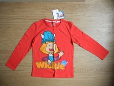 WICKIE Langarmshirt 122 128 rot Jungen Oberteil Pullover Pulli