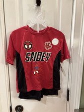NWT Boys Two Piece Set Size 6 Shorts And Shirt Marvel Spider-Man