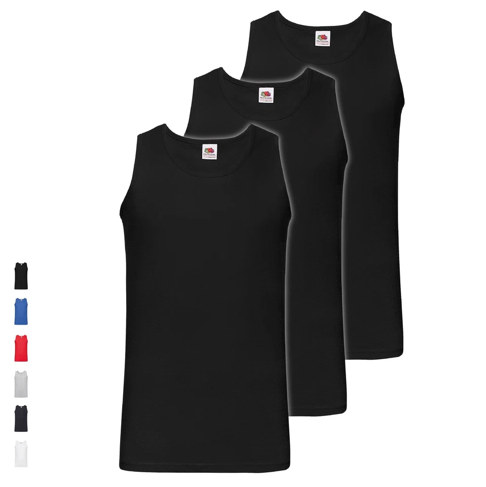 3er Pack Fruit of the Loom Valueweight Athletic Vest Unterhemd Axelshirt Shirt - Bild 1 von 1