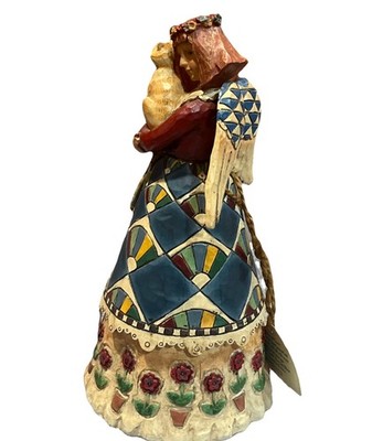 Jim Shore Heartwood Creek Angel Figurine Holding A Cat. NO BOX  Has Tag