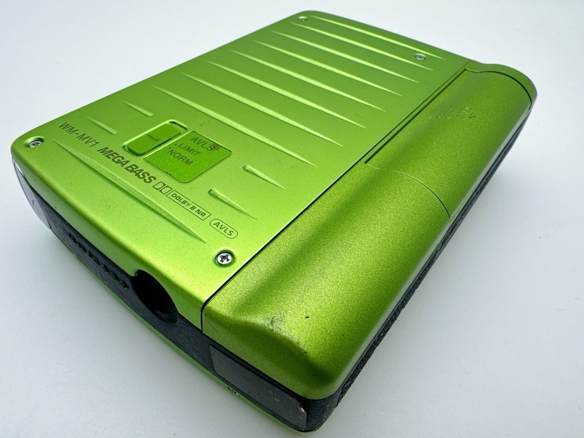 Sony WM-MV1 Walkman Cassette Player Green Mega Bass AVLS New Belt