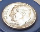 1946 D  Gem Brilliant Uncirculated Dime 90% Silver   Blast White Luster #318