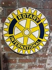 Original Vintage old  Rotary International Club 1 Sided 18" Porcelain Sign