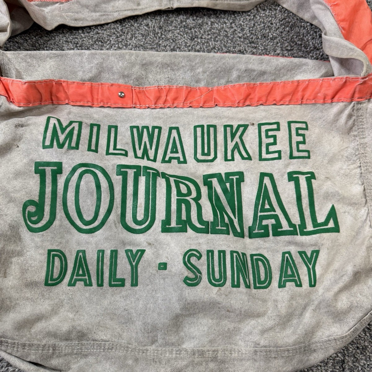 Vintage Milwaukee Journal Newspaper Delivery Bag Paper Boy Carrier