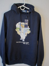 NWT Polo Ralph Lauren Navy LIGHTHOUSE COASTAL BEAR Fleece Hoodie Sweatshirt Sz S