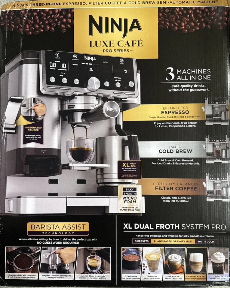 Ninja Luxe Cafe Pro Espressomaschine - ES701UK - Brandneu Originalverpackt
