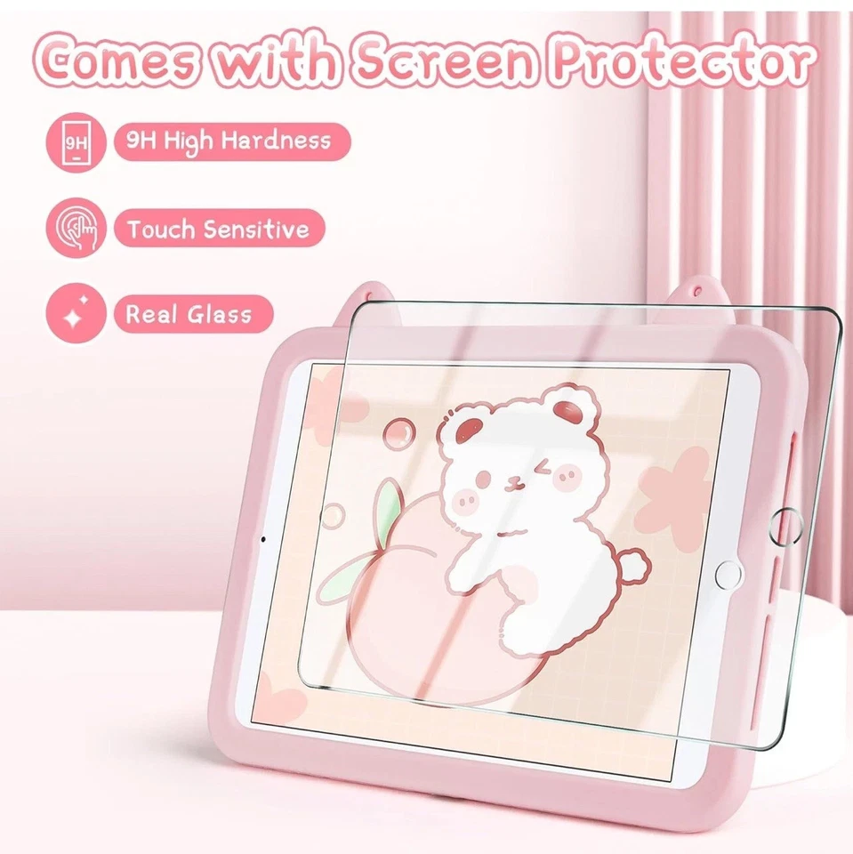 Kids Samsung Tab A9+ Plus Case, Hello Kitty Stand, Strap, Screen Protector Set - Image 3 of 4