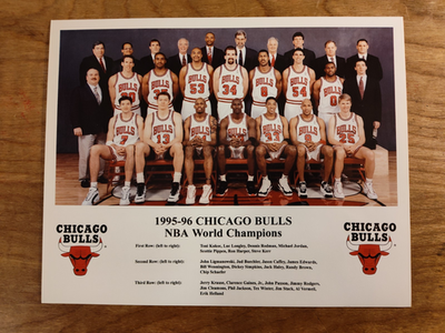 VINTAGE ORIGINAL 1995 1996 CHICAGO BULLS 8x10 TEAM PHOTO