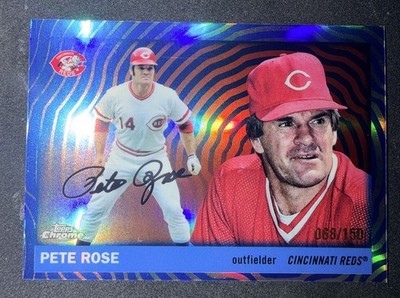2025 Topps Chrome Platinum Pete Rose Blue Radiations /150  Cincinnati Reds