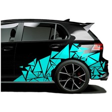 2er Set Auto Aufkleber Dreieck 120x60cm Farbwahl Scherben Geometrisch KX075 Mint