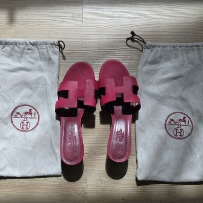 RARE COLOR Hermès Women s Framboise Oran Slide Sandals EU 39 US 9